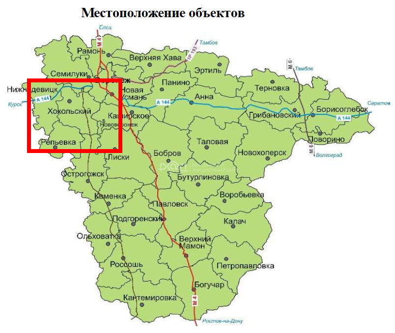 Семилуки воронежская область на карте