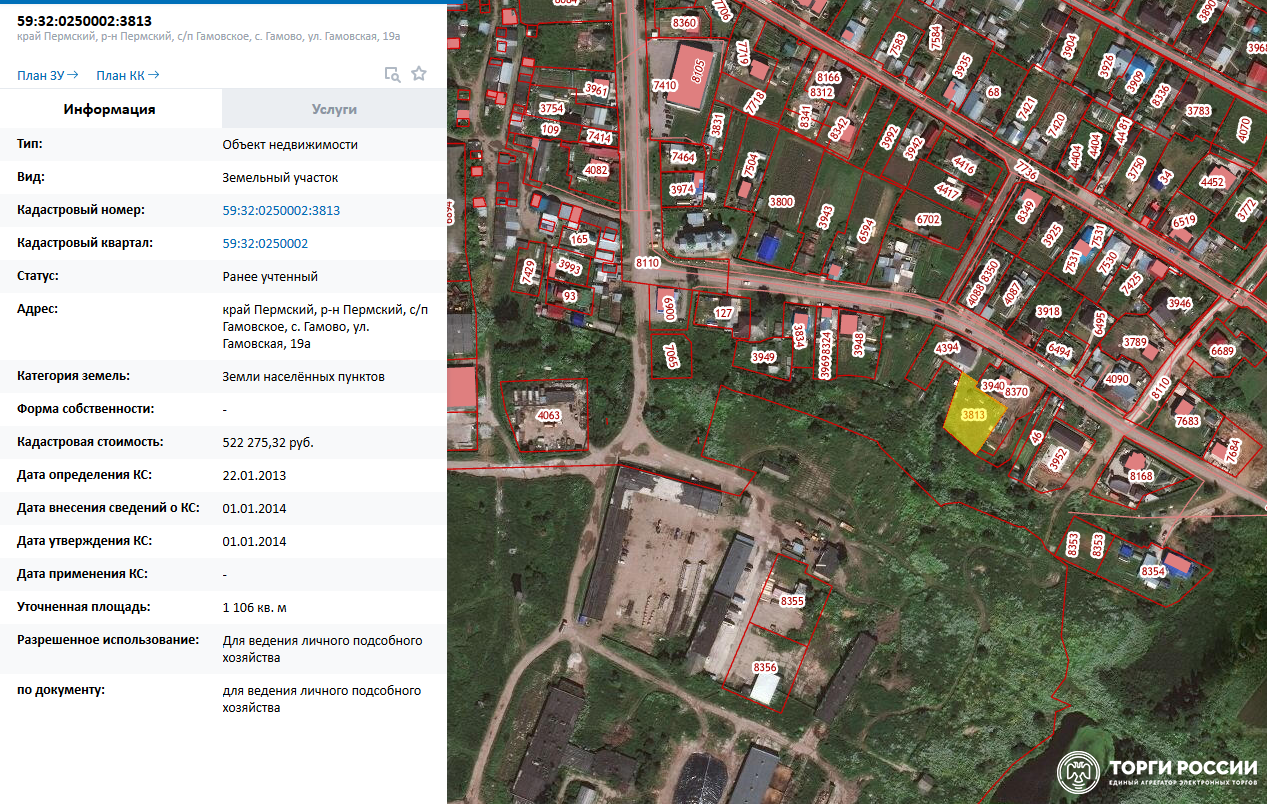 Карта земельных участков пермский край
