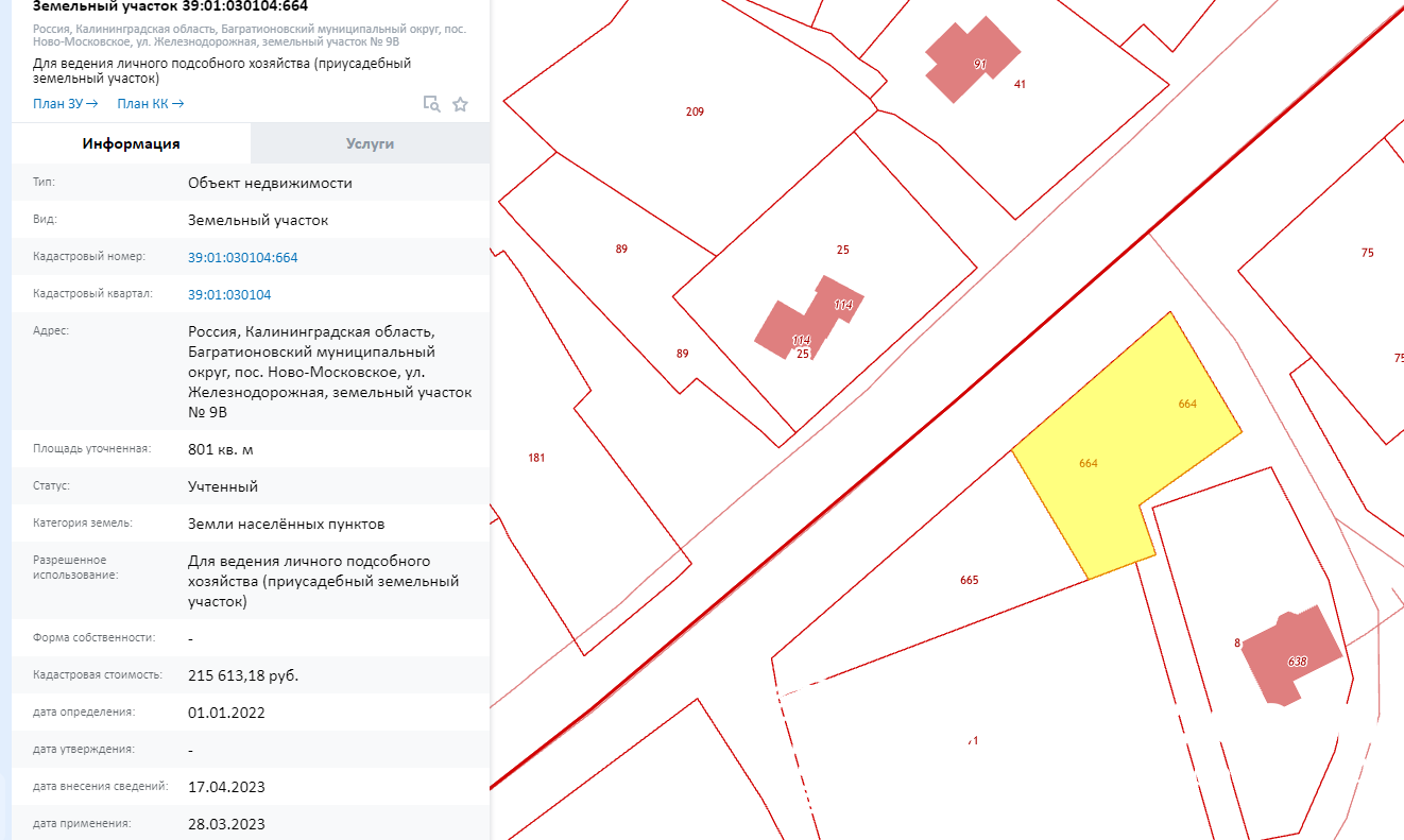 Кадастровая карта калининградская область багратионовский район